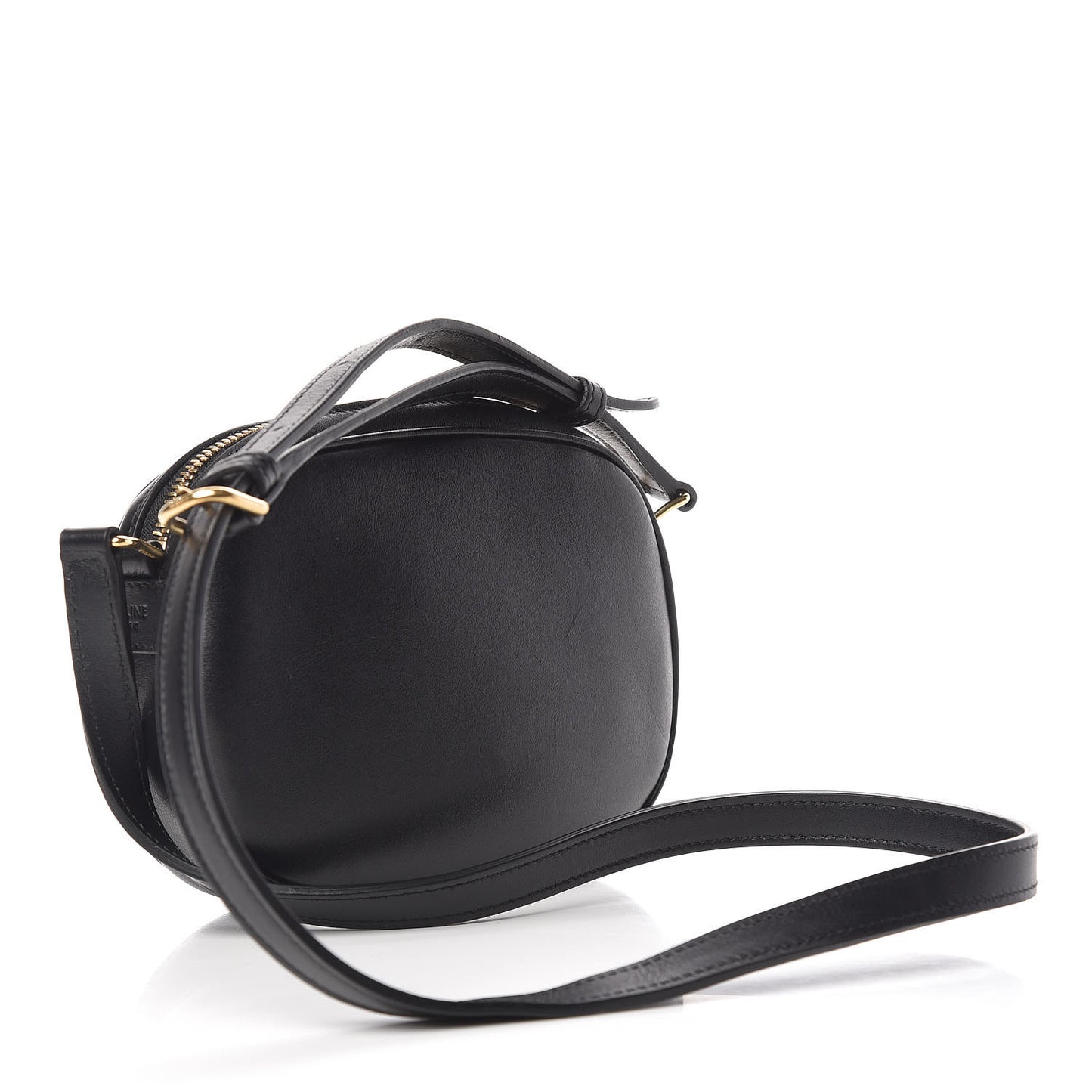 Calfskin Quilted Small C Charm Bag Black