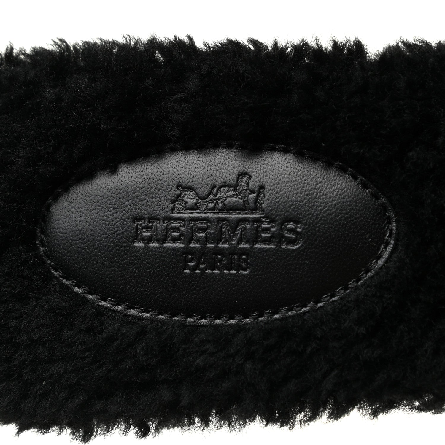 Hermes Woolskin Oran Sandals 38 Black 7 of 8