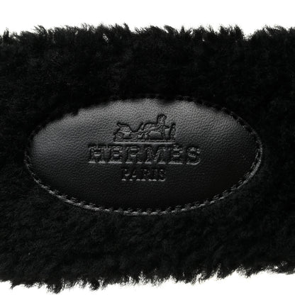 Hermes Woolskin Oran Sandals 38 Black 7 of 8