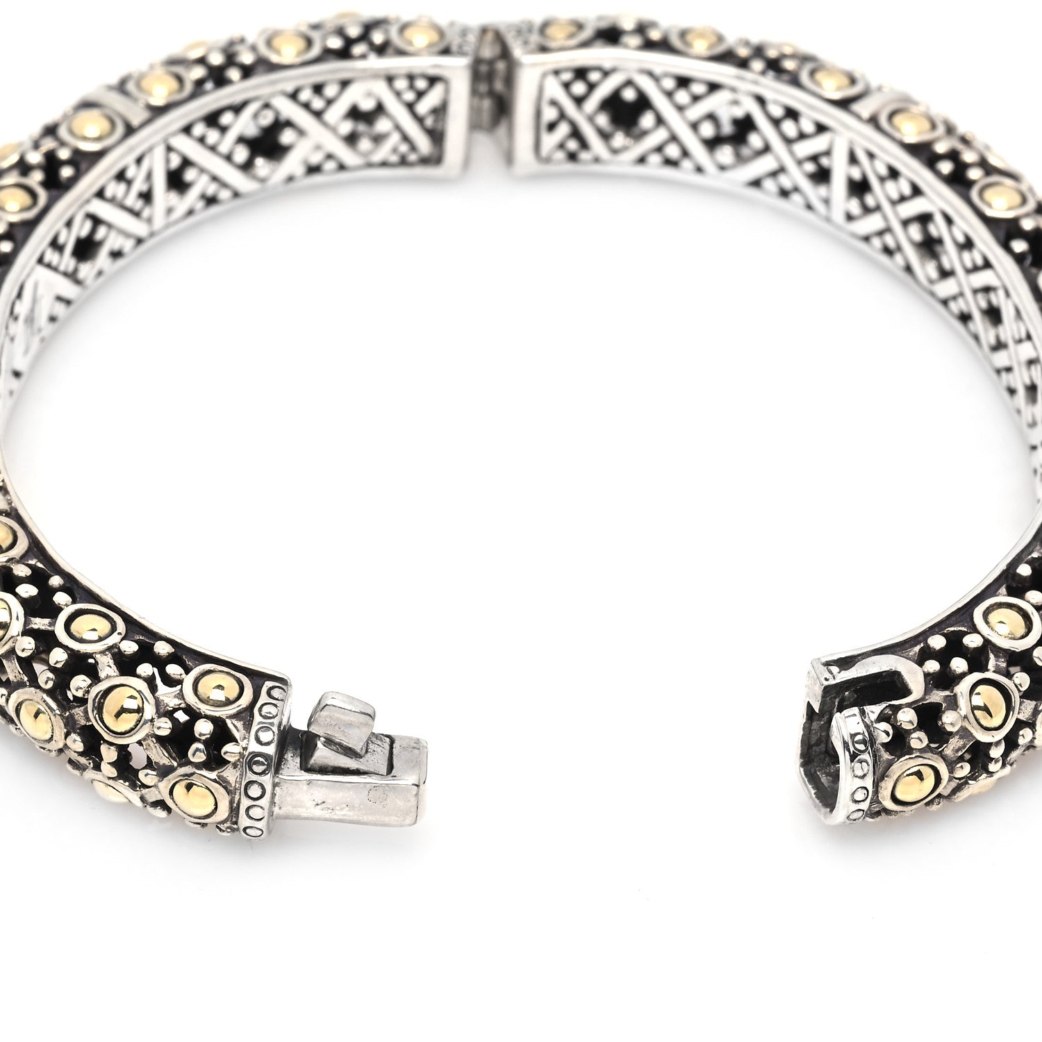 John Hardy Sterling Silver 18K Yellow Gold Jaisalmer Bangle Bracelet 4 of 5