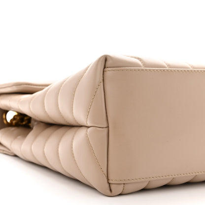 Saint Laurent Calfskin Y Quilted Monogram Medium Loulou Chain Satchel Blush 10 of 11