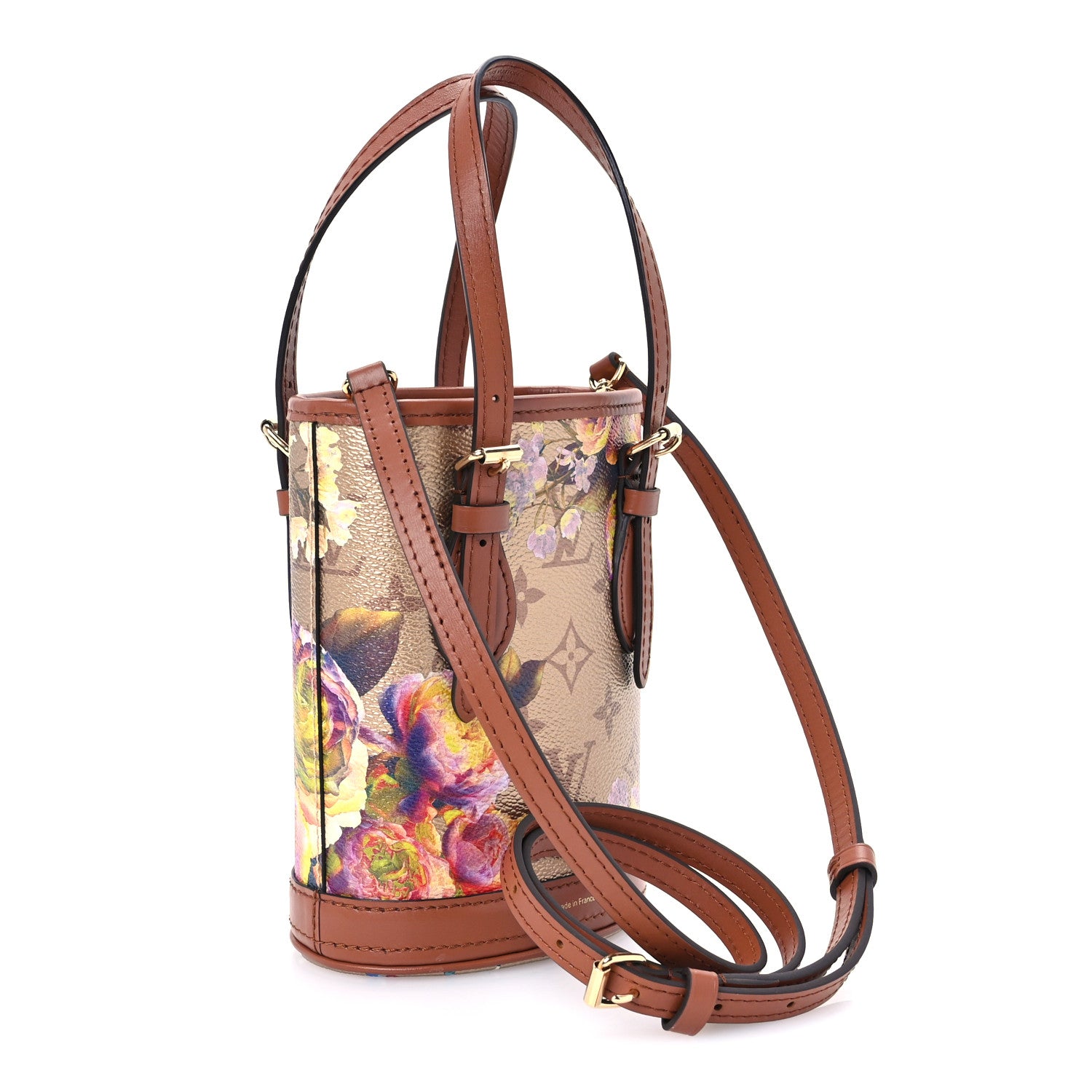 Louis Vuitton Metallic Monogram LV Garden Nano Bucket Bag Gold 3 of 11