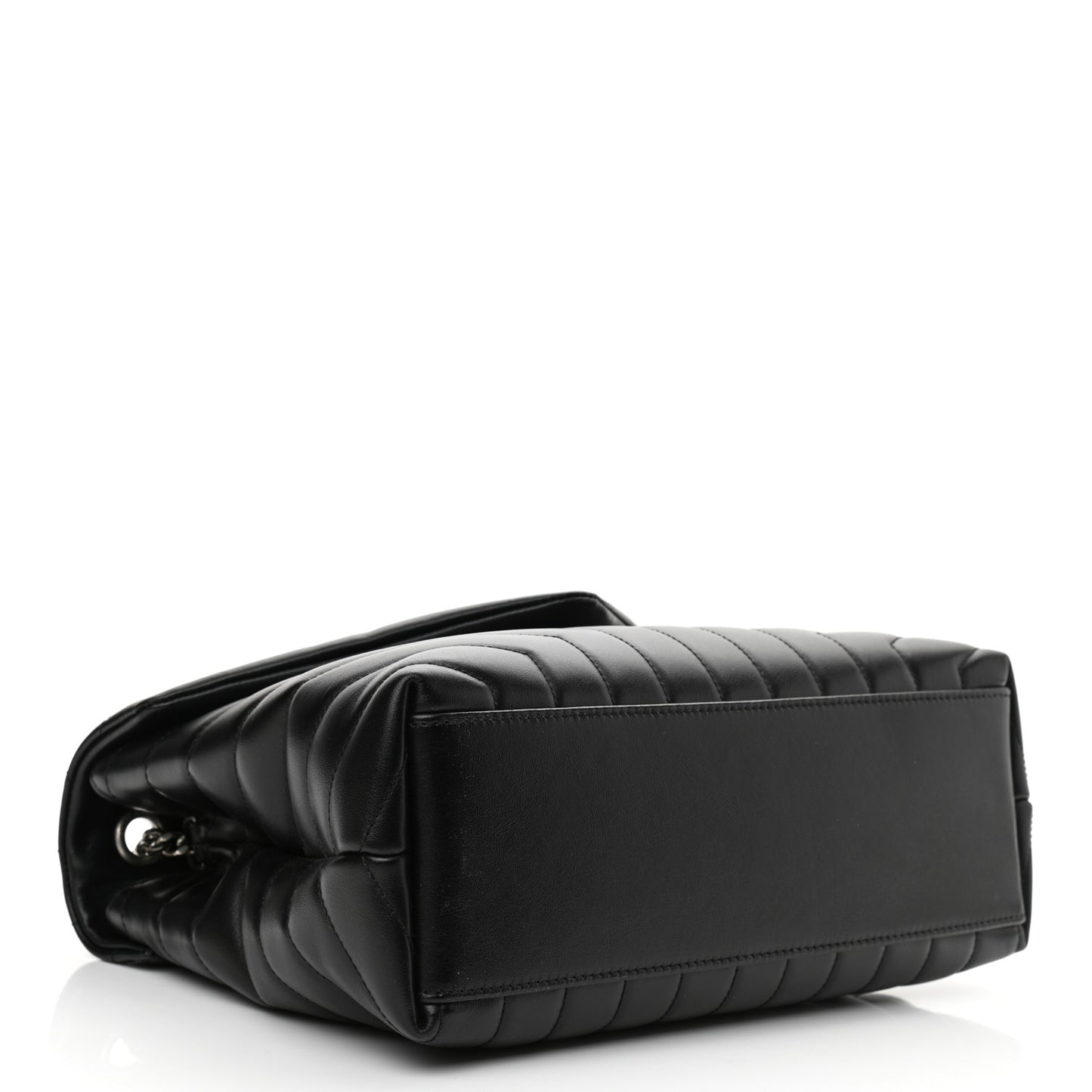 Calfskin Y Quilted Monogram Medium Loulou Chain Satchel Black