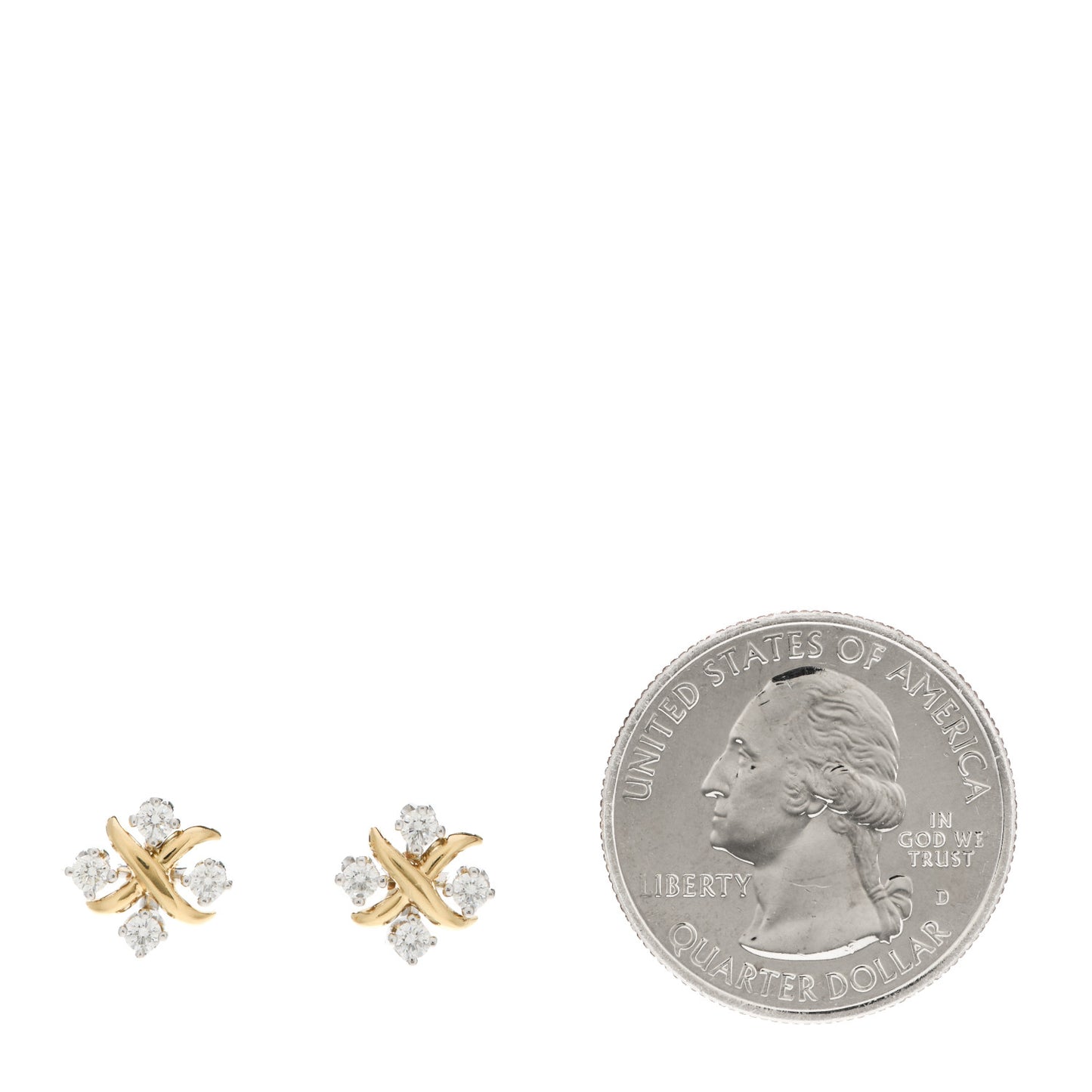 Platinum 18K Yellow Gold Diamond Schlumberger Lynn Earrings