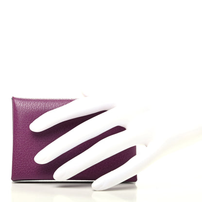 Hermes Chevre Chamkila Calvi Card Case Anemone 2 of 7