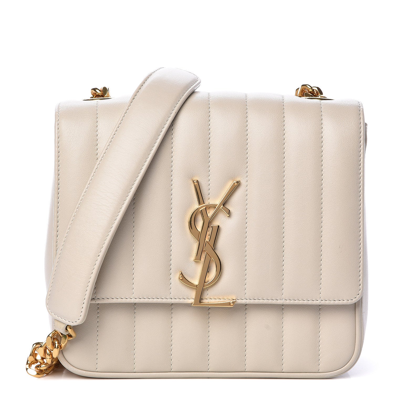 Saint Laurent Lambskin Matelasse Monogram Medium Vicky Chain Bag Crema Soft 1 of 16