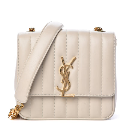 Saint Laurent Lambskin Matelasse Monogram Medium Vicky Chain Bag Crema Soft 1 of 16