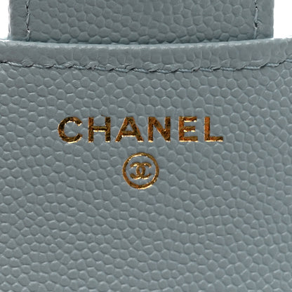 Chanel Caviar Quilted Compact Flap Wallet Light Blue 6 of 9