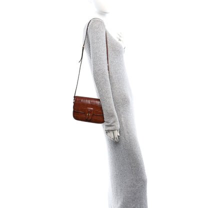 Celine Calfskin Crocodile Embossed Medium Tassel Bag Tan 2 of 11