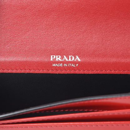 Prada Spazzolato Sybille Monochrome Crossbody Bag Rosso 8 of 9