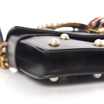 Gucci Nappa Pearl Studded Mini Queen Margaret Broadway Shoulder Bag Black 8 of 10