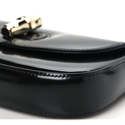 Gucci Shiny Calfskin Small Bamboo Night Bag Black 10 of 11