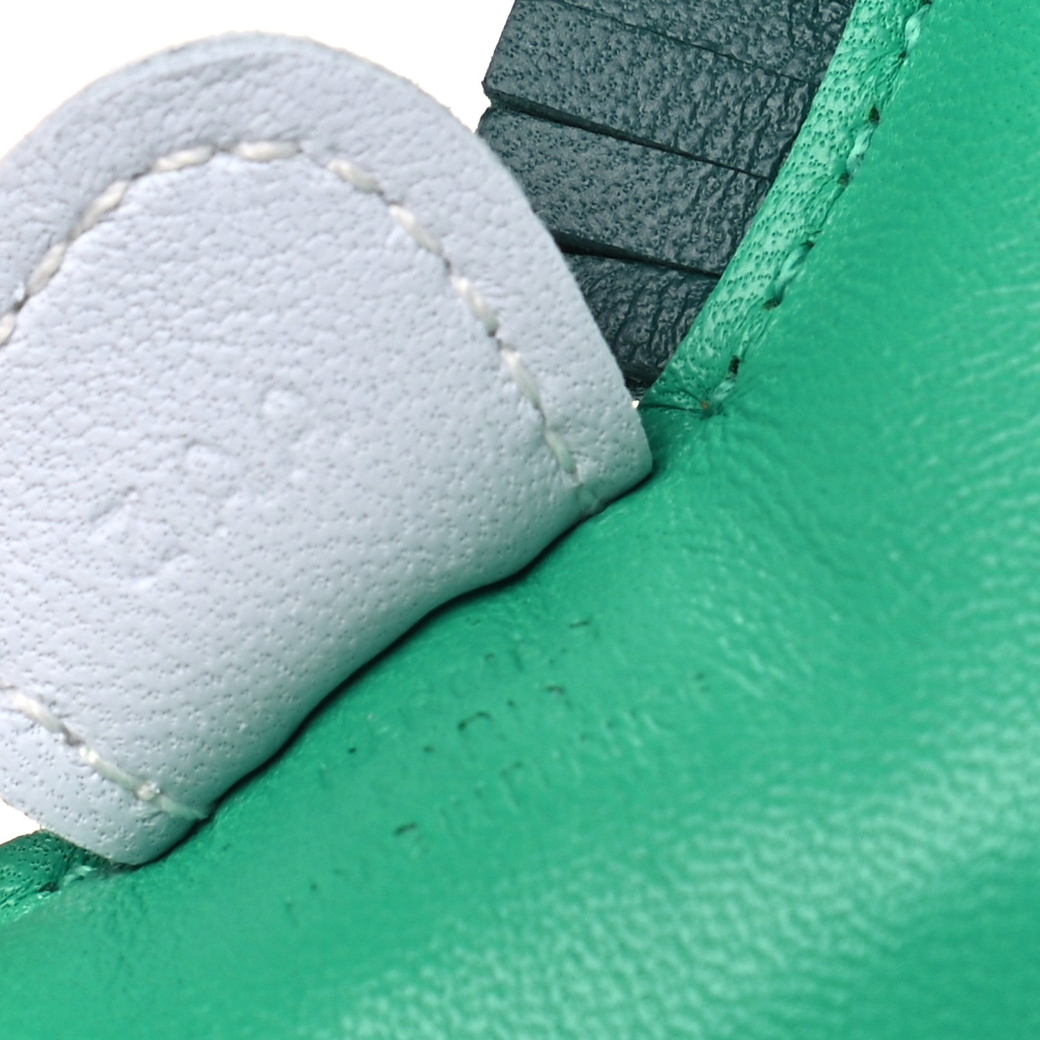 Hermes Milo Lambskin Grigri Rodeo Horse Bag Charm PM Menthe Malachite Bleu Brume 3 of 3