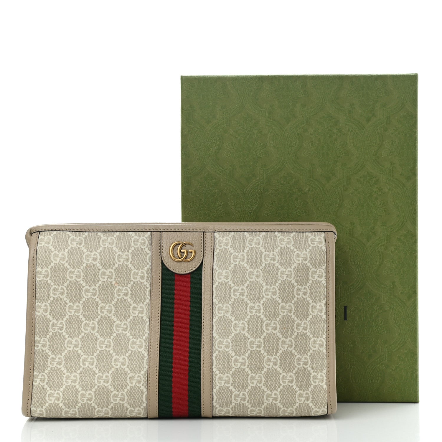 Gucci GG Supreme Monogram Web Toiletry Case Beige White 8 of 8