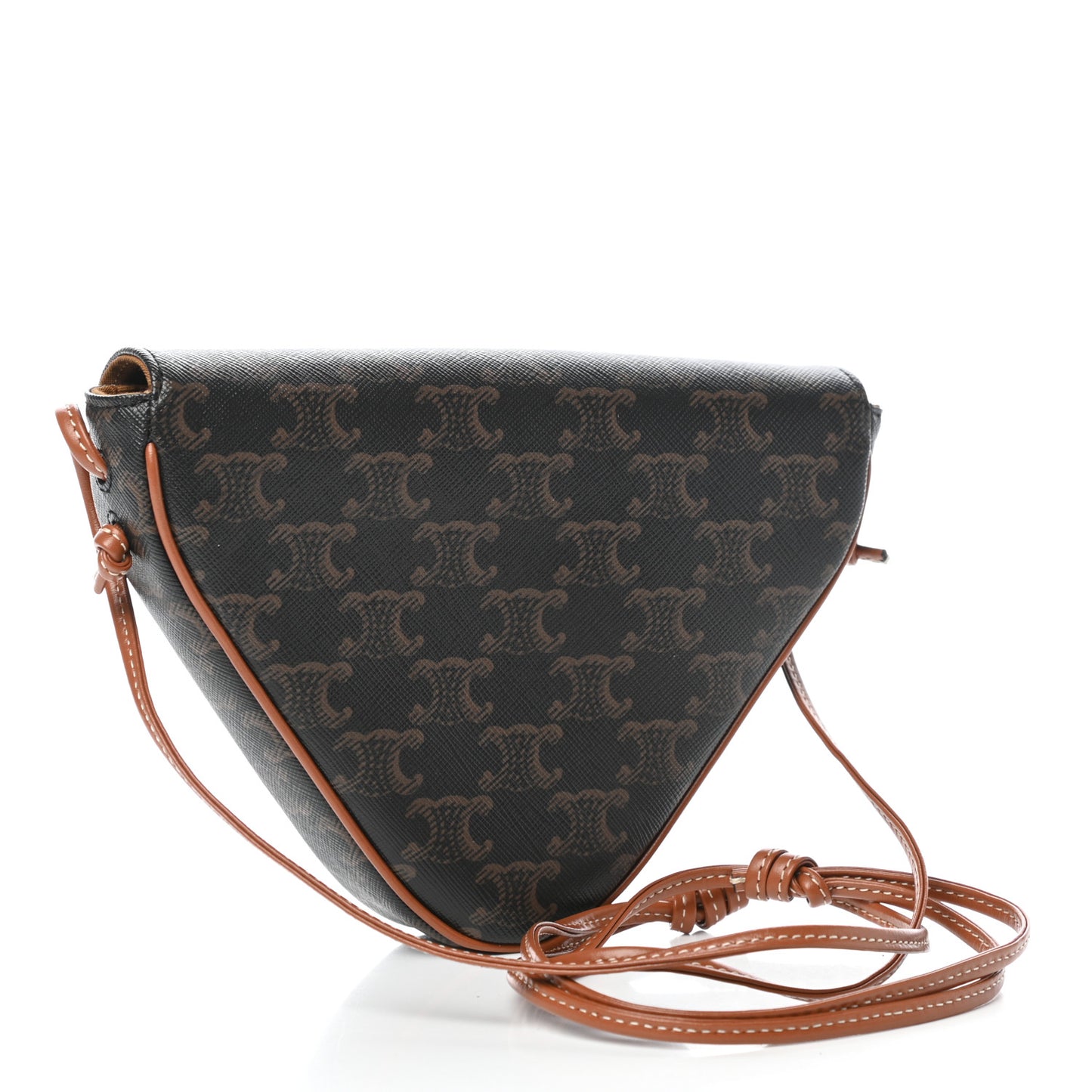 Triomphe Canvas Triangle Crossbody Bag Tan