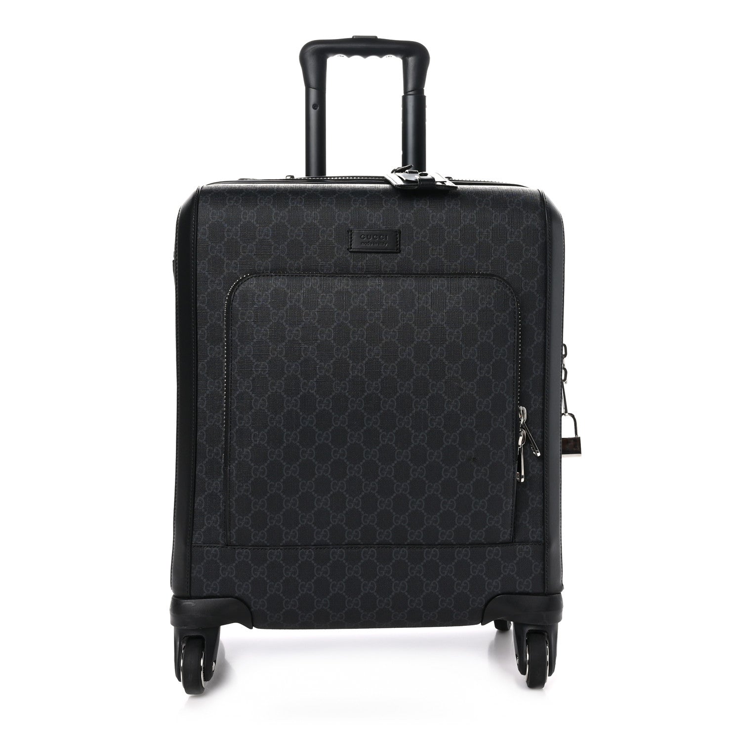 Gucci GG Supreme Monogram Gran Turismo Suitcase Black Grey 1 of 10