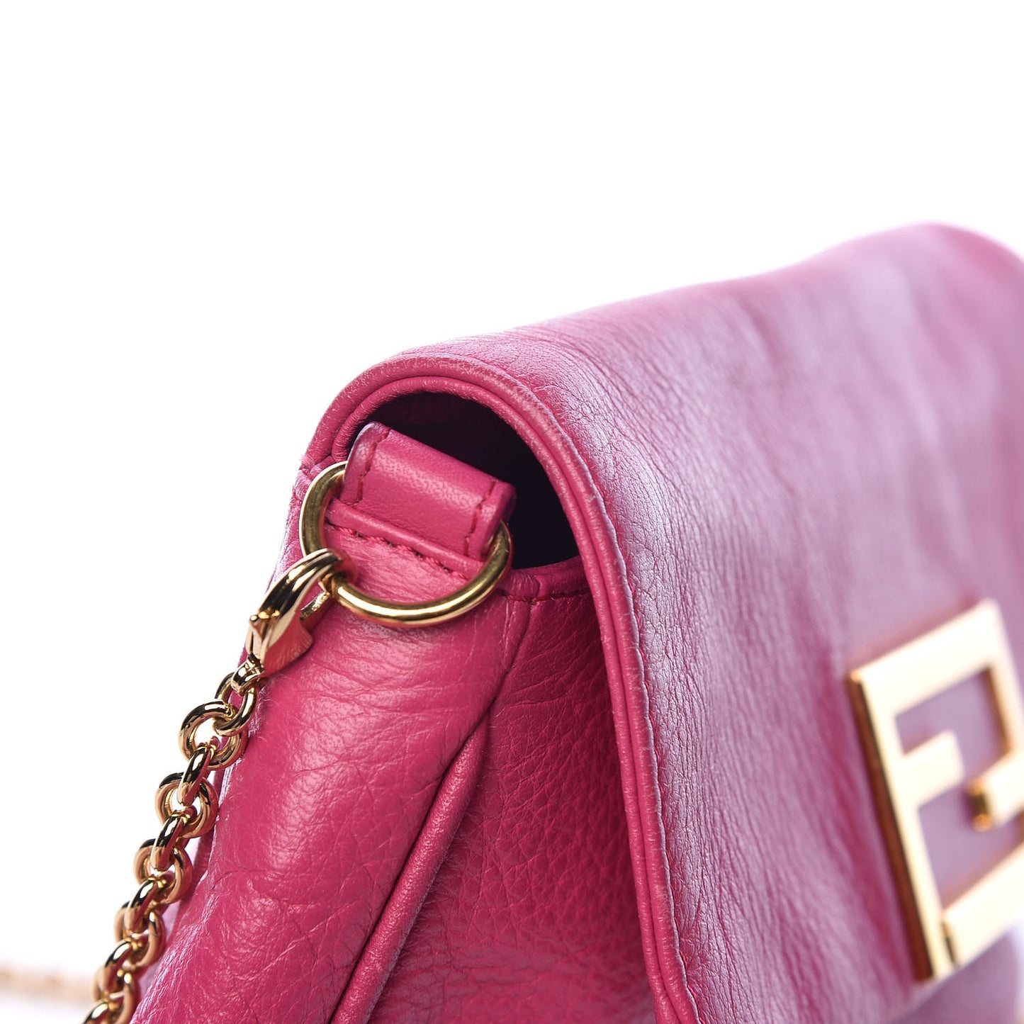 Vitello Flamingo Fendista Pouchette Crossbody Lampone