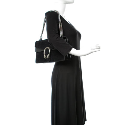 Gucci Suede Small Dionysus Shoulder Bag Black 3 of 13