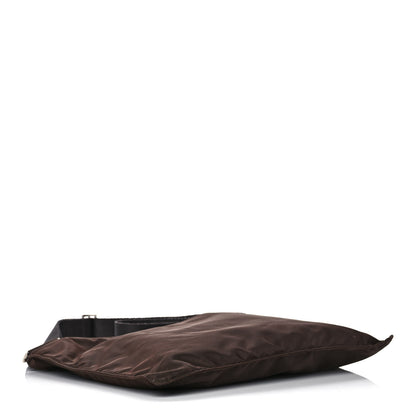 Prada Nylon Flat Messenger Bag Brown 4 of 15