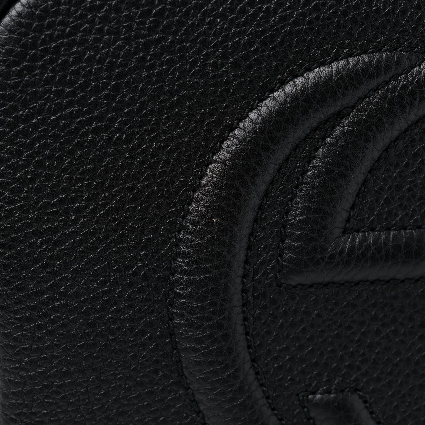 Pebbled Calfskin Small Soho Disco Bag Black