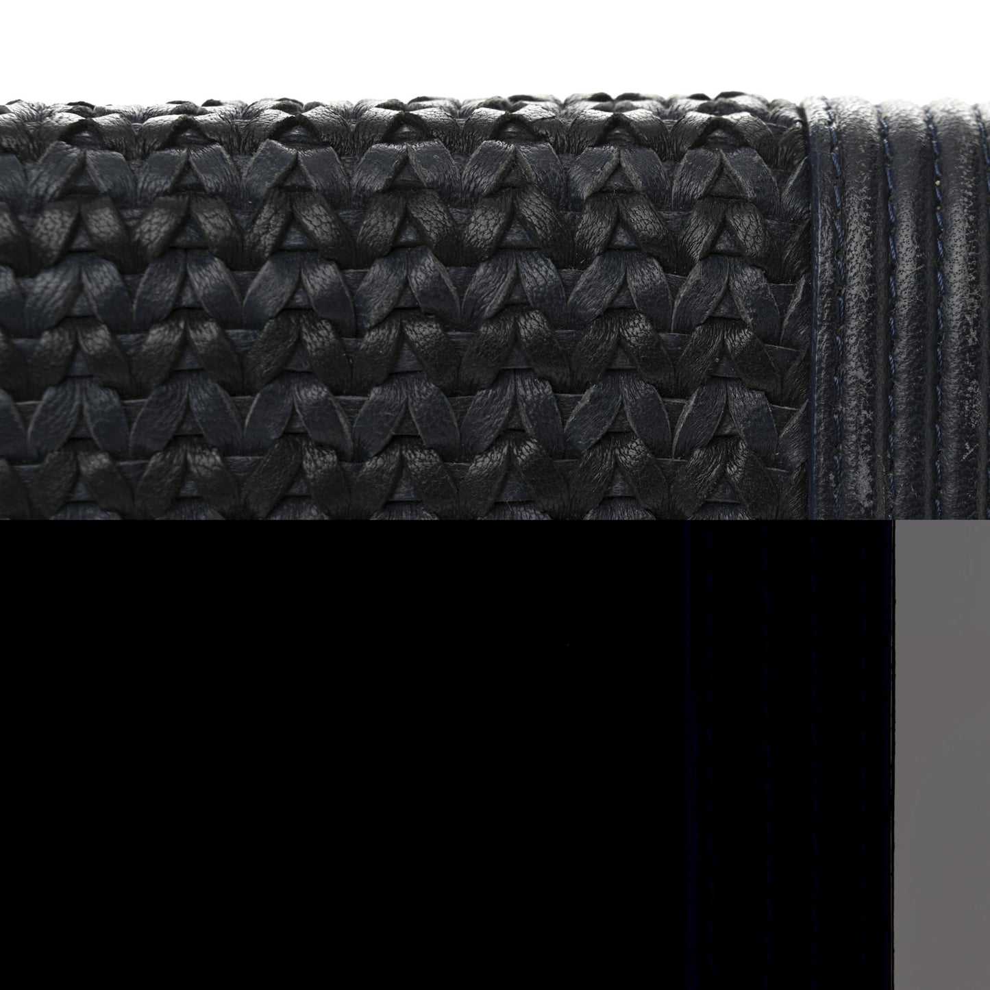 Braided Sheepskin Boy Wallet On Chain WOC Navy Black