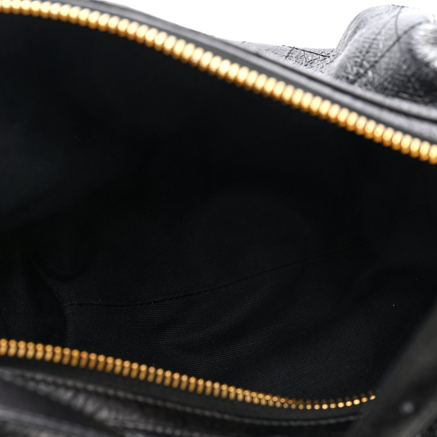 Crinkled Calfskin Macrocannage Medium D-Journey Bag Black
