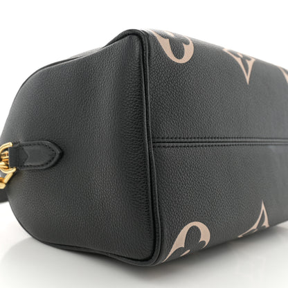 Louis Vuitton Empreinte Monogram Giant Speedy Bandouliere 25 Black Beige 8 of 10