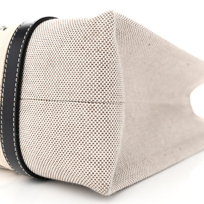 Chloe Cotton Calfskin Medium Woody Ribbon Tote White Black 11 of 13