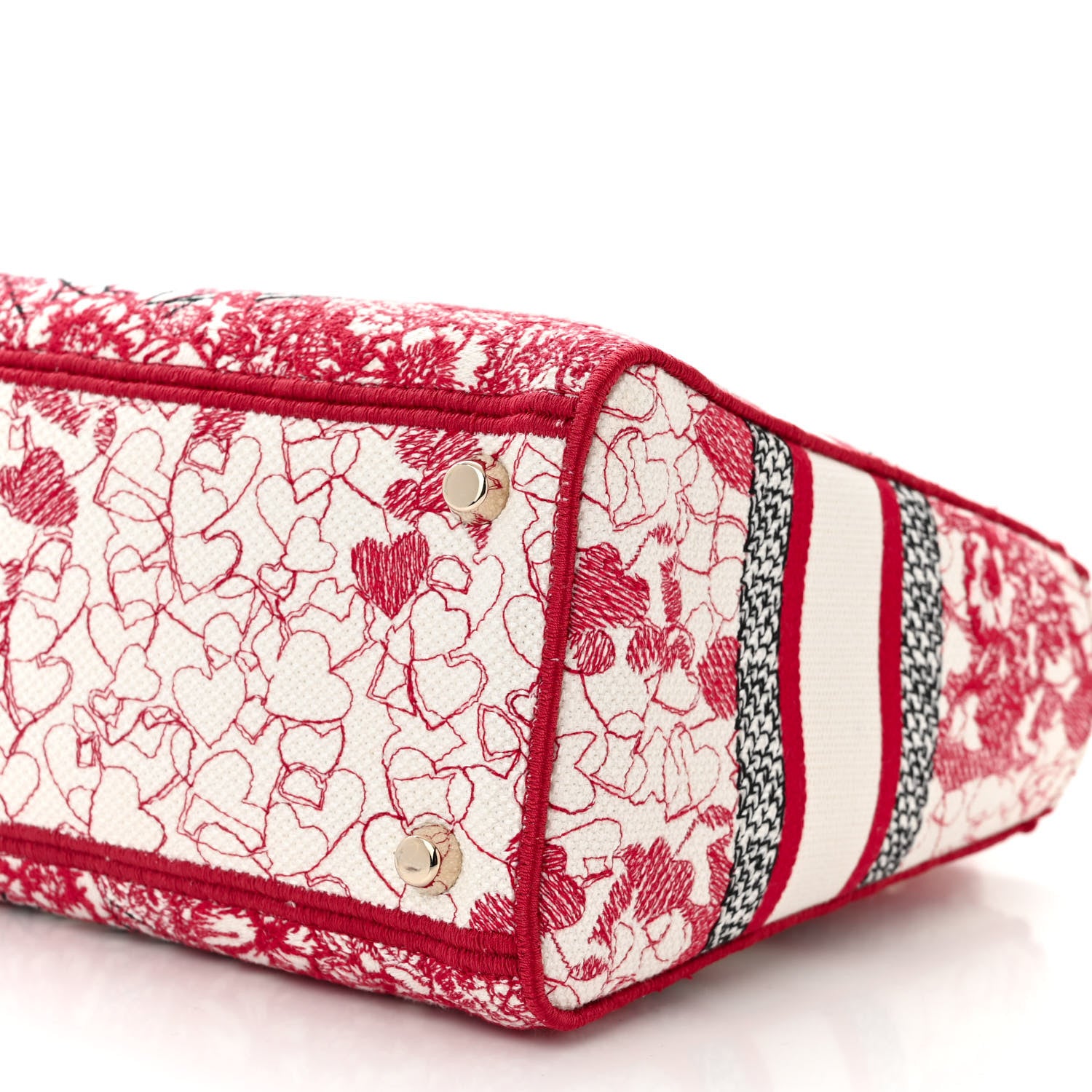 Christian Dior Canvas Embroidered Medium Dioramour D-Royaume Lady D-Lite Red Multicolor 10 of 10