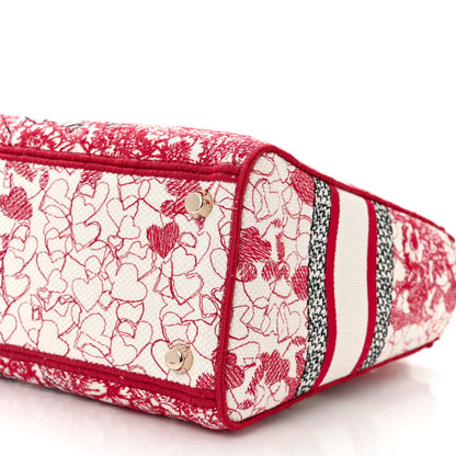 Christian Dior Canvas Embroidered Medium Dioramour D-Royaume Lady D-Lite Red Multicolor 10 of 10