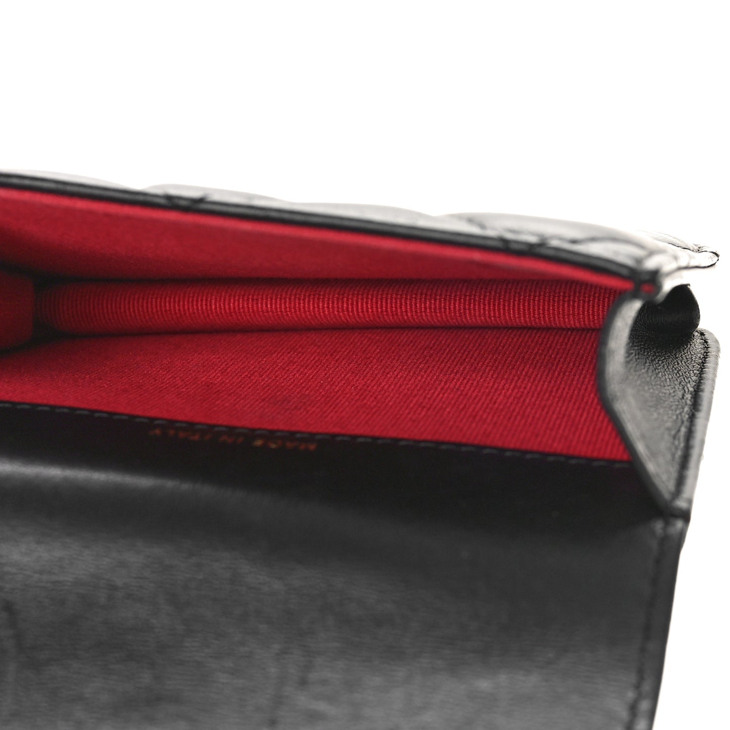 Lambskin Enamel Quilted Pending CC Flap Belt Bag Black