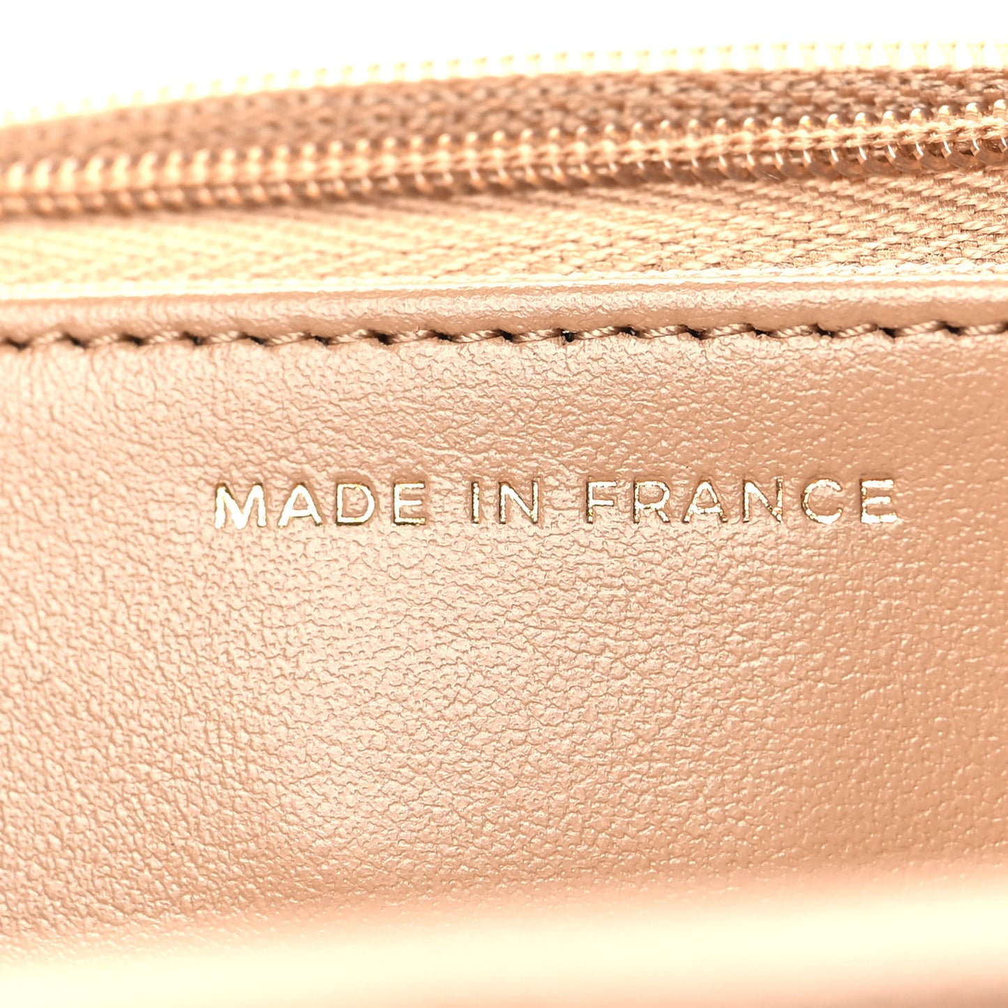 Caviar Quilted Wallet on Chain WOC Beige