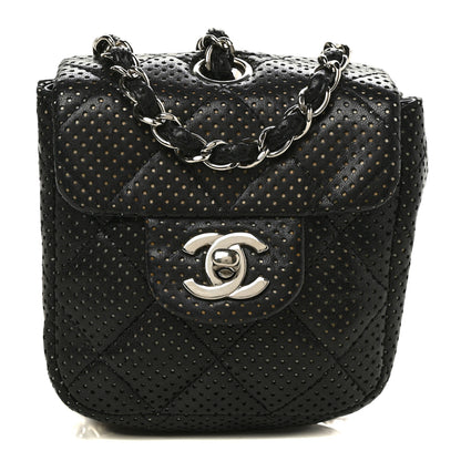 Chanel Lambskin Perforated Mini Flap Bag Black 1 of 9
