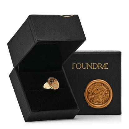 Foundrae 18K Yellow Gold Diamond Balance Classic Signet Ring 55 7.25 5 of 5