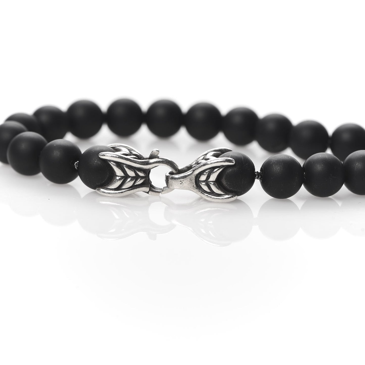 Sterling Silver Black Onyx 8mm Spiritual Beads Bracelet