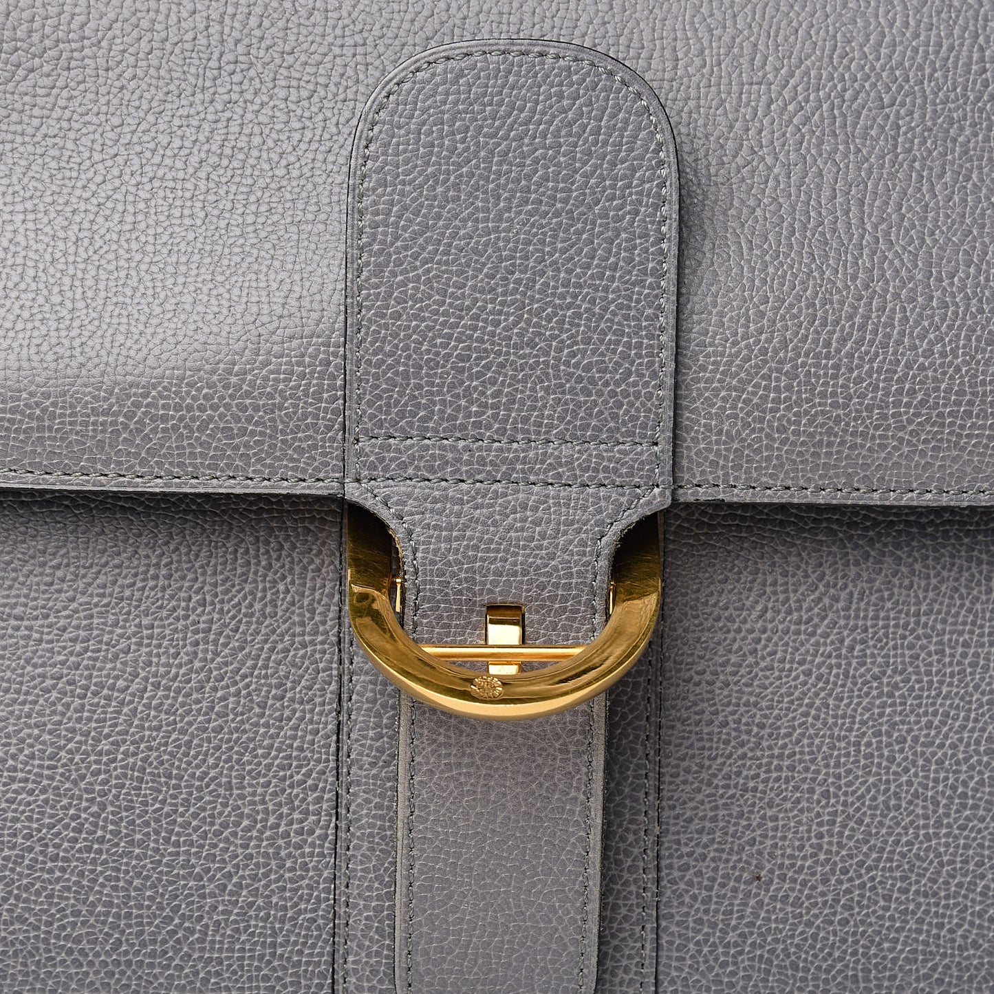Grained Calfskin Brillant Briefcase Grey
