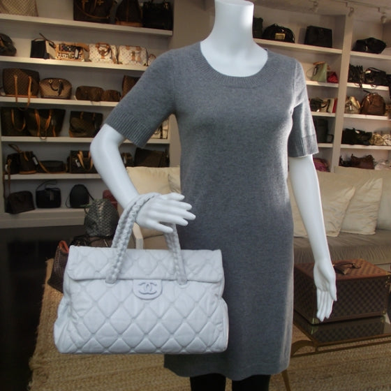 Chanel Quilted Lambskin Large Hidden Chain Tote White 2 of 13