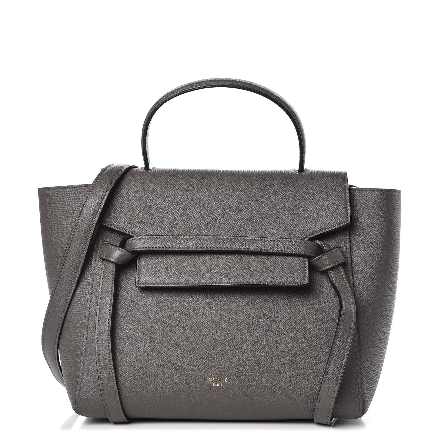Baby Grained Calfskin Micro Belt Bag Grey