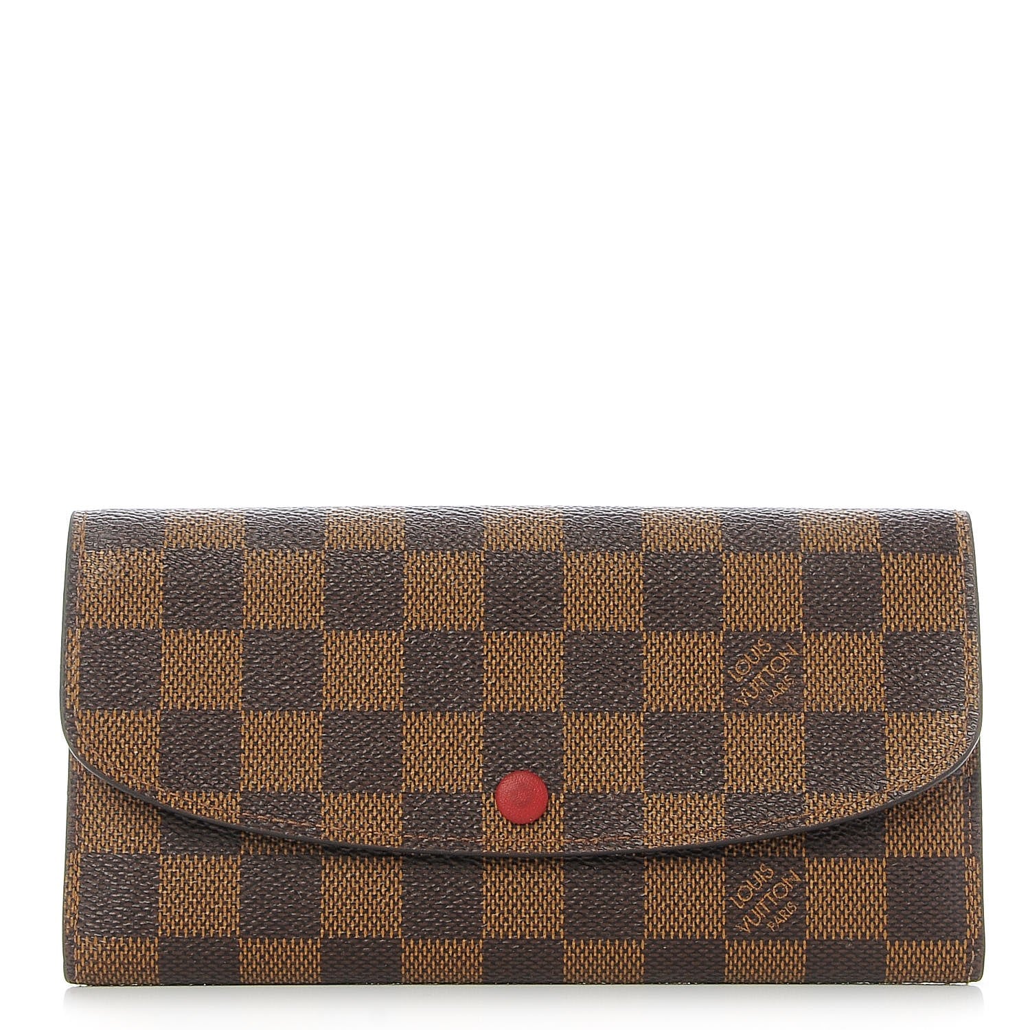 Louis Vuitton Damier Ebene Emilie Wallet Red 1 of 9