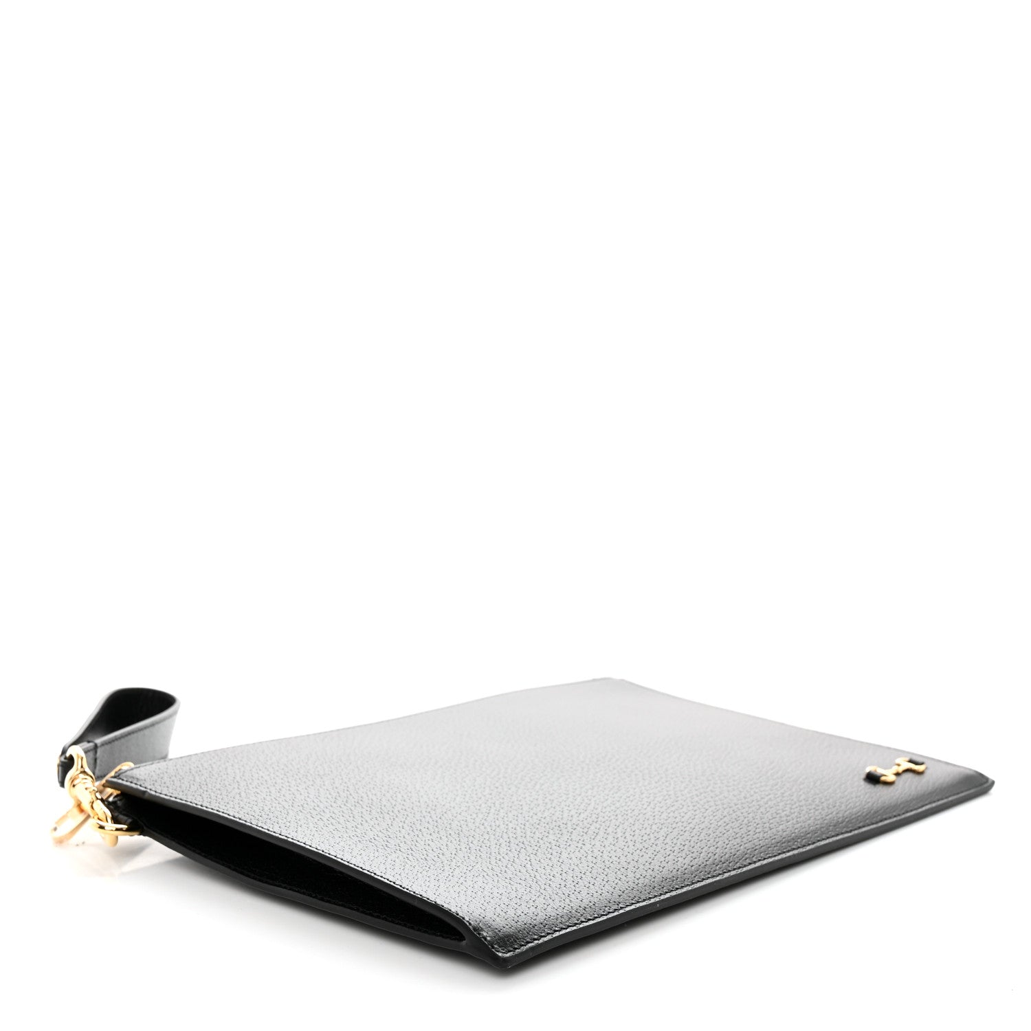 Gucci Calfskin Horsebit 1955 Wristlet Pouch Black 4 of 11