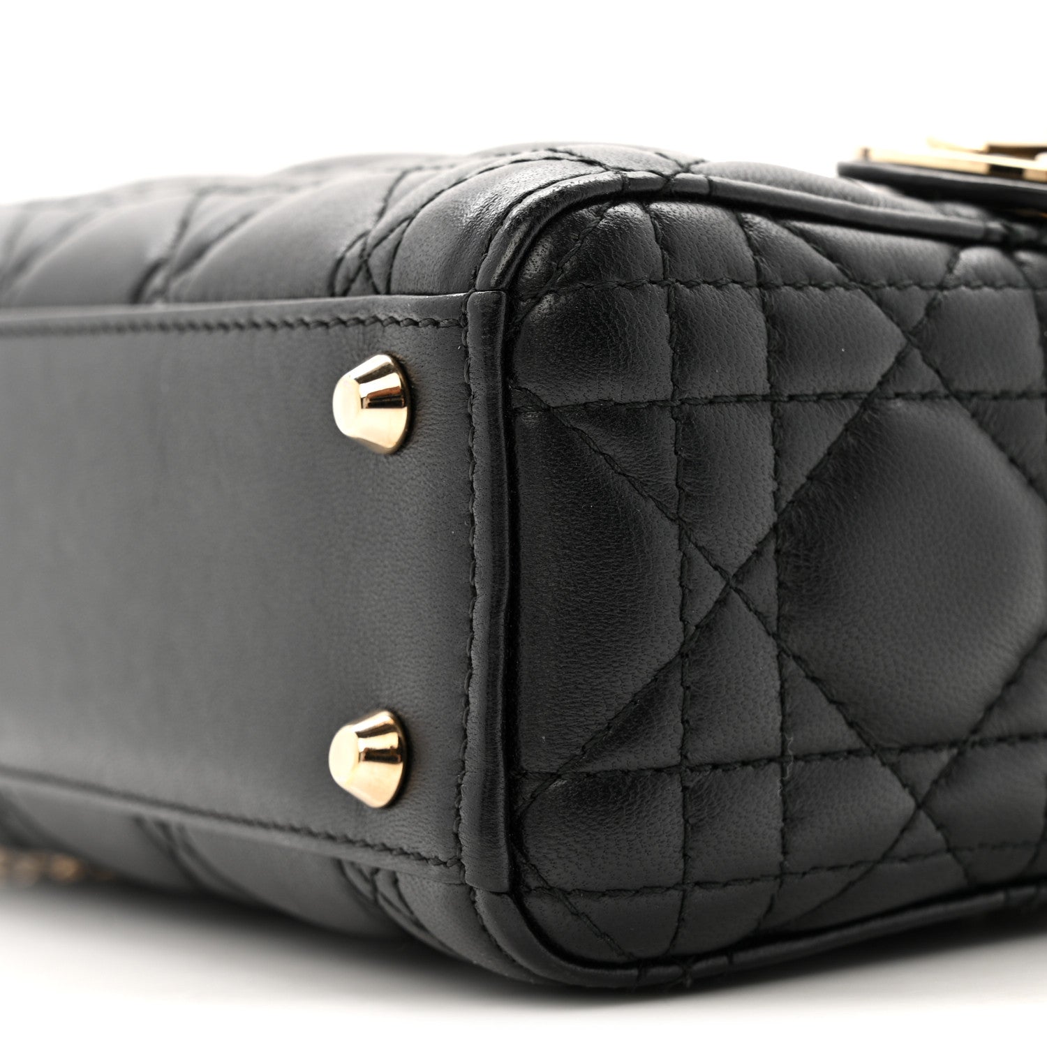 Christian Dior Lambskin Cannage Mini Lady Dior Black 10 of 11