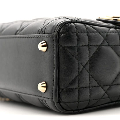 Christian Dior Lambskin Cannage Mini Lady Dior Black 10 of 11