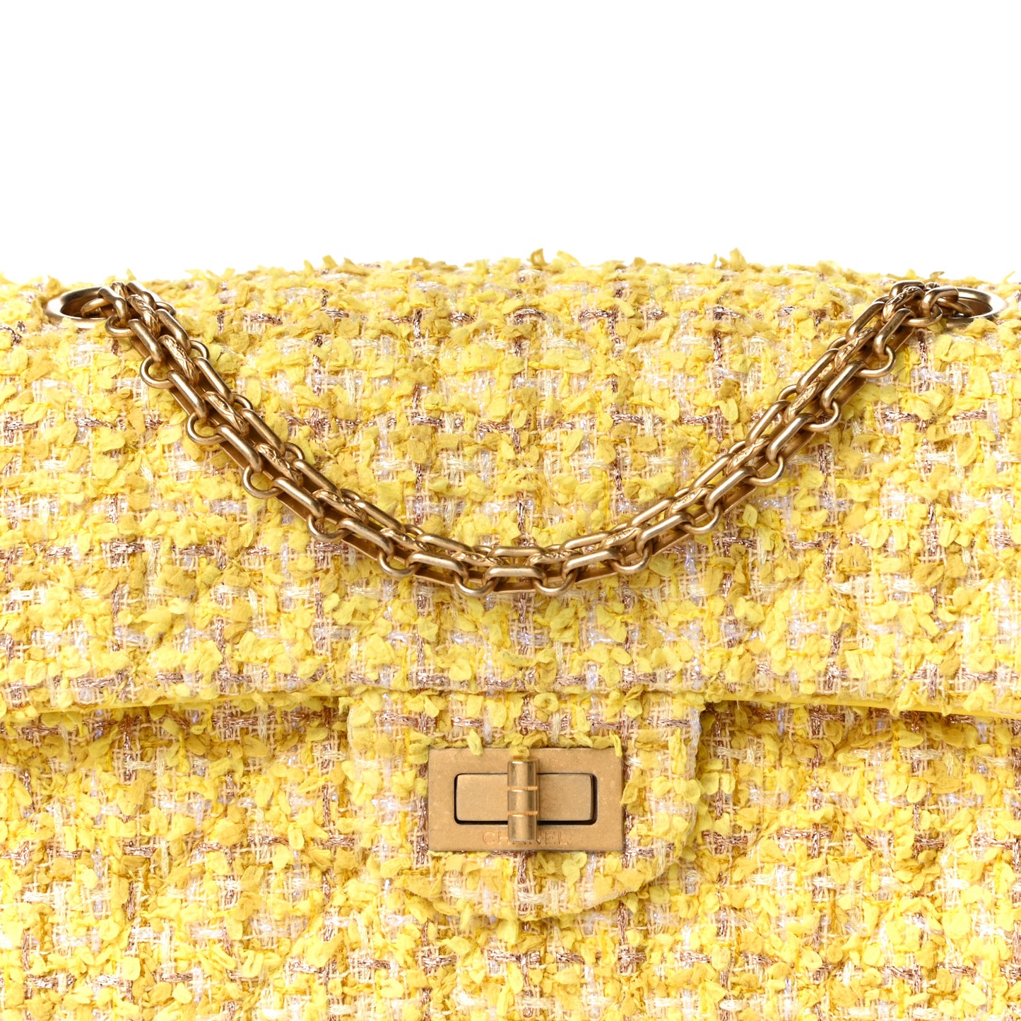 Tweed Quilted 2.55 Reissue Mini Flap Yellow