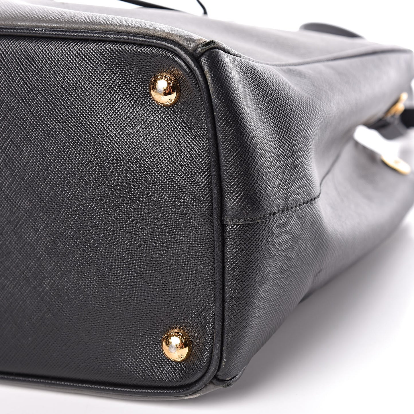 Saffiano Lux Bi-Color Medium Tote Mercurio Black