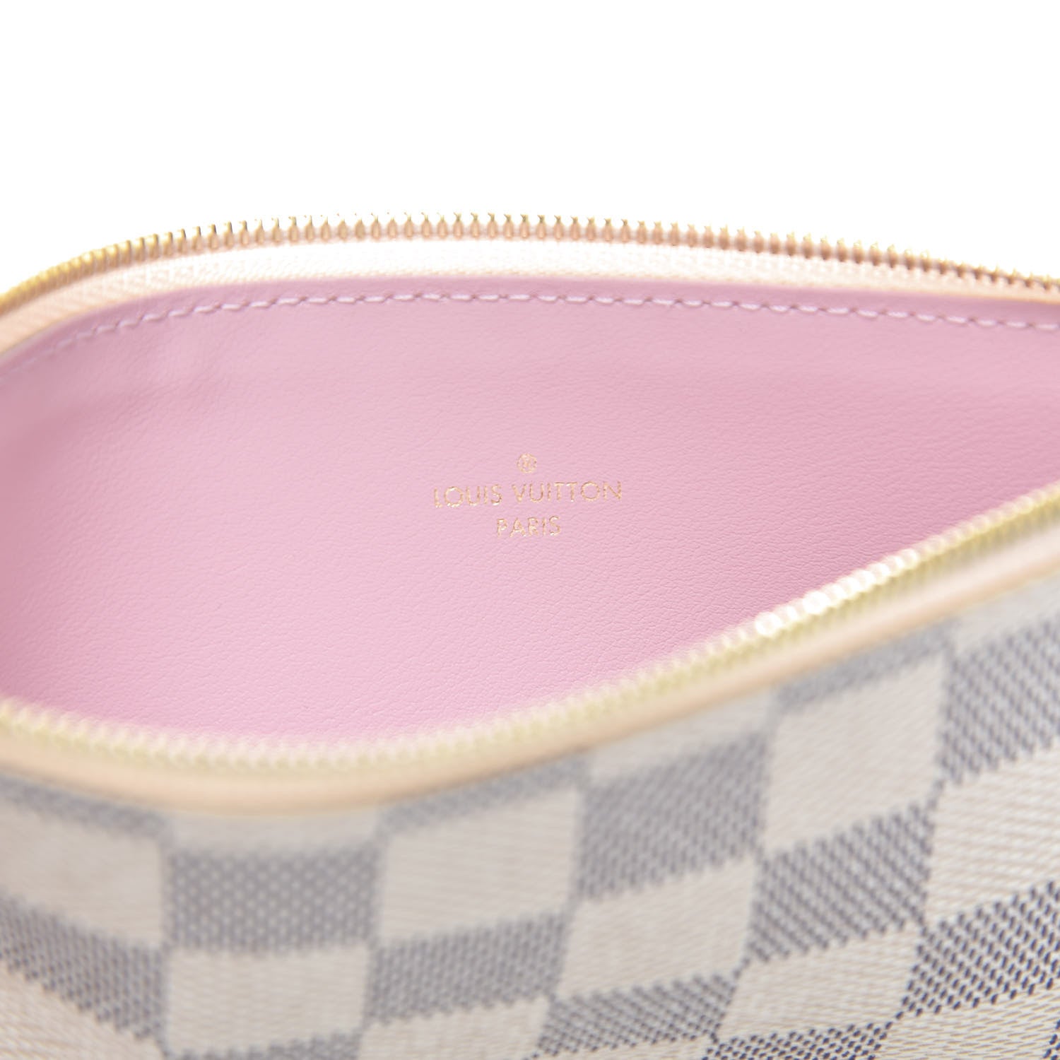 Louis Vuitton Damier Azur Felicie Chain Wallet Zippered Insert Rose Ballerine 6 of 8