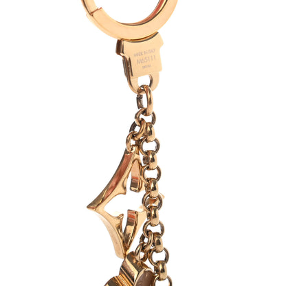 Louis Vuitton Brass Enamel Fleur De Monogram Bag Charm Chain Gold 7 of 7