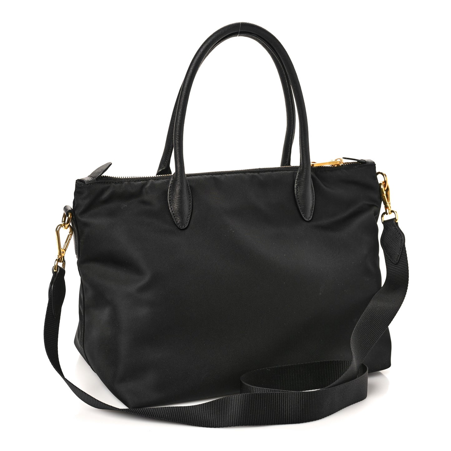 Tessuto Nylon Saffiano Tote Black