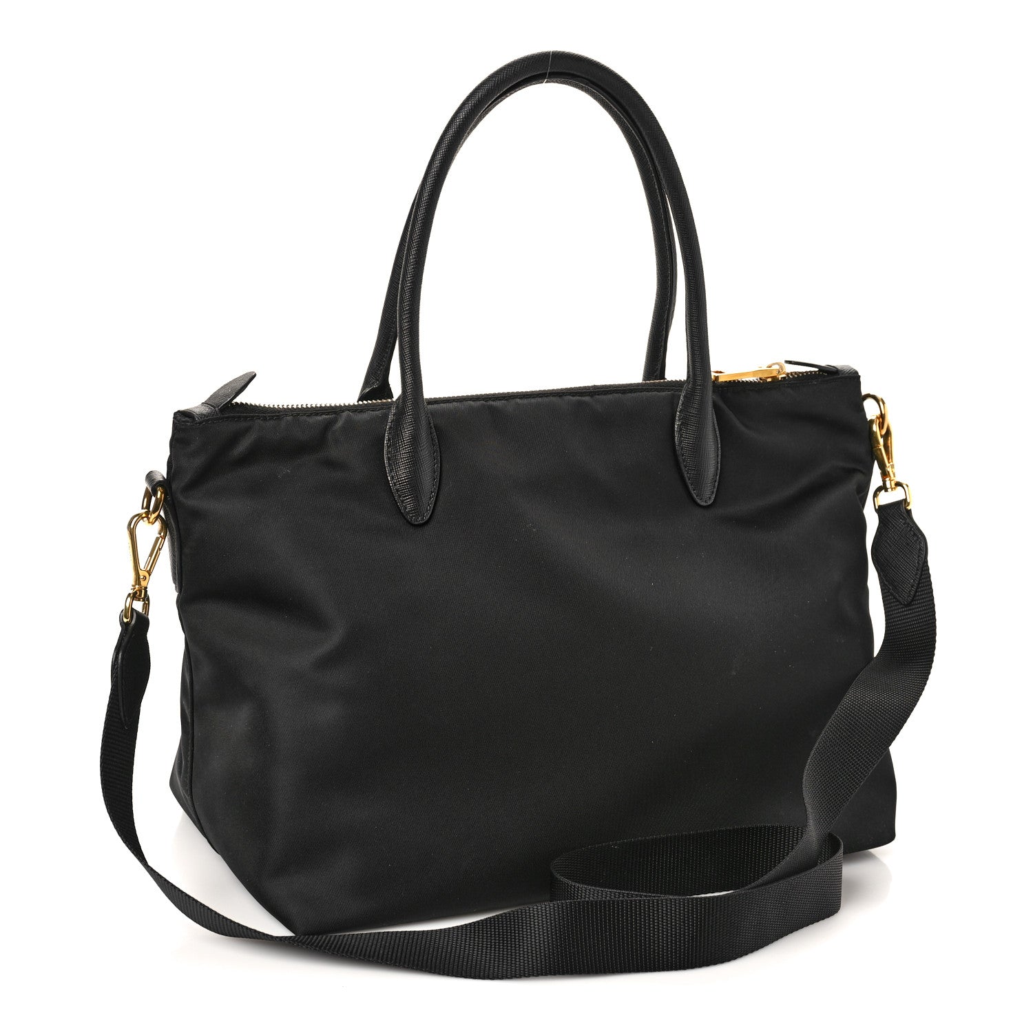 Prada Tessuto Nylon Saffiano Tote Black 3 of 10