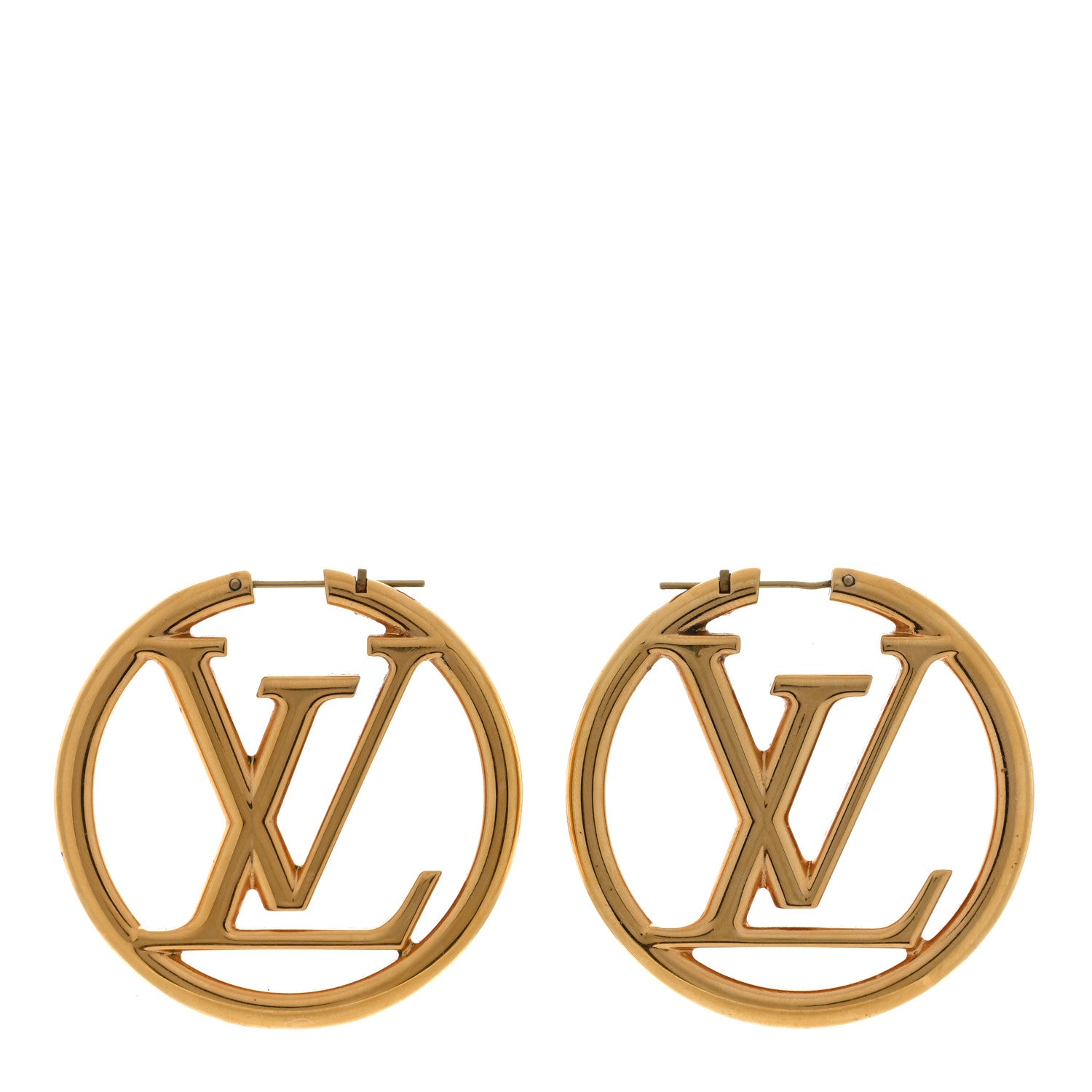 Louis Vuitton Metal Louise Hoop Earrings Gold 3 of 4