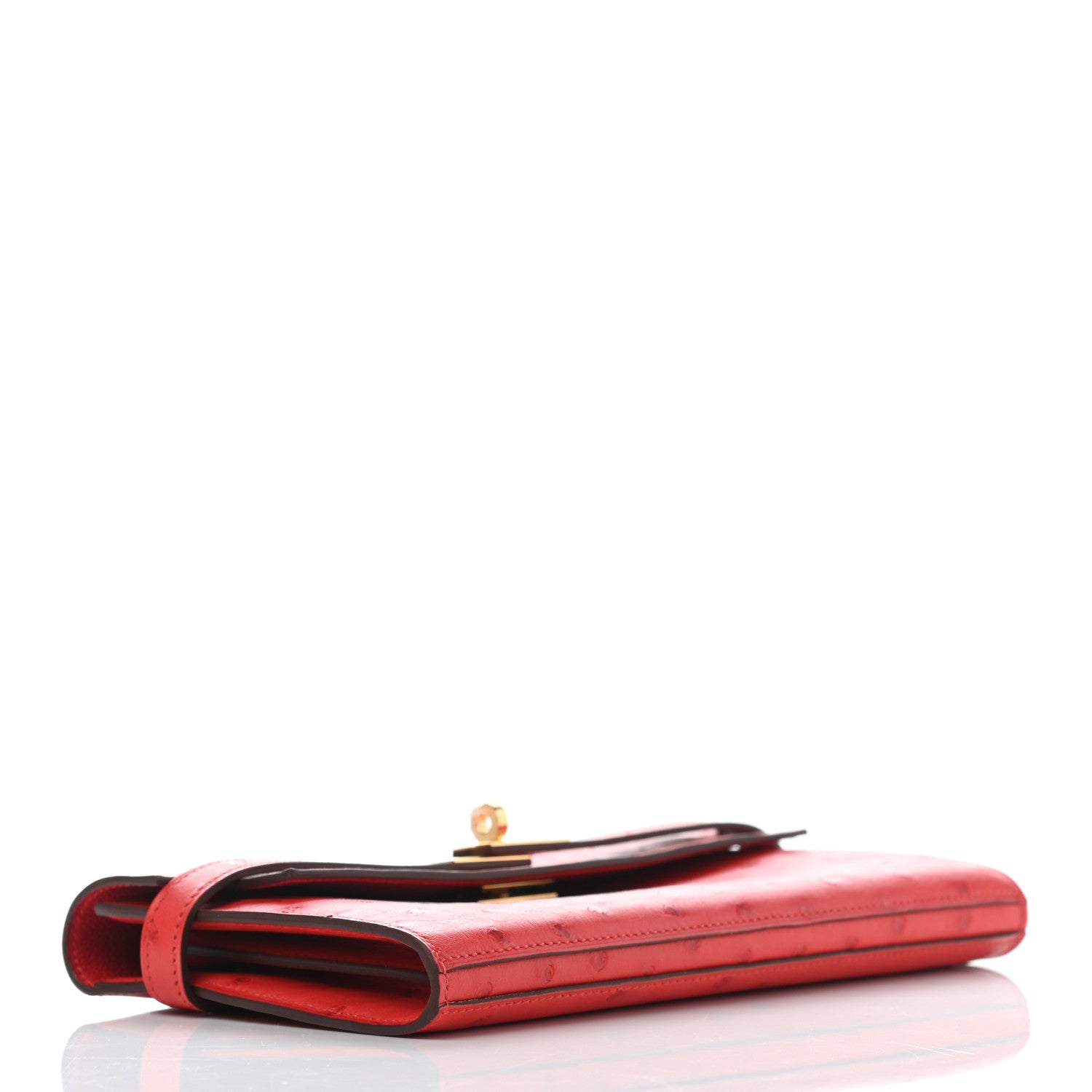 Hermes Ostrich Kelly Longue Wallet Rouge Vif 4 of 6